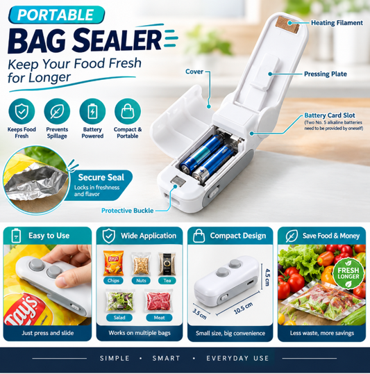 Portable Mini Bag Sealer ✨ Seal Fresh. Stay Fresh